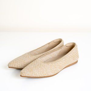 Vivaia Pointed-Toe Ballet Flats Aria 5° Hemp Sand Woven EU 37